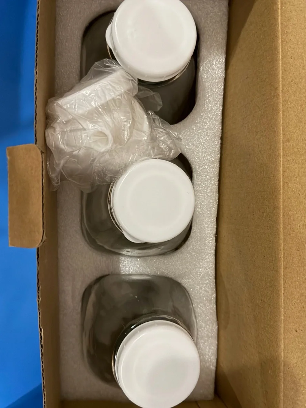 Glass Milk Bottles NEW 3 in box Clear Glass
